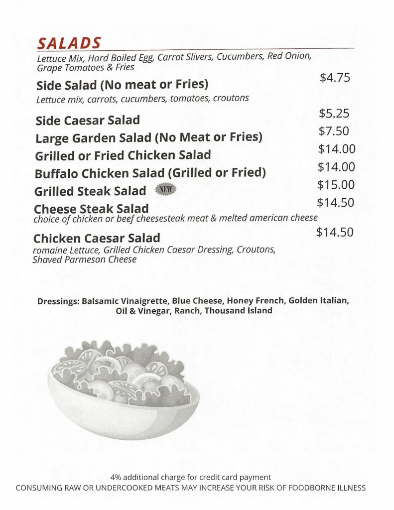 Elks Menu Salads