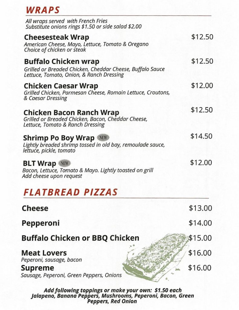 Elks Menu Wraps
